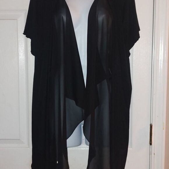 Dress barn black lightweight open front cardigan Sz 2X - Picture 4 of 6